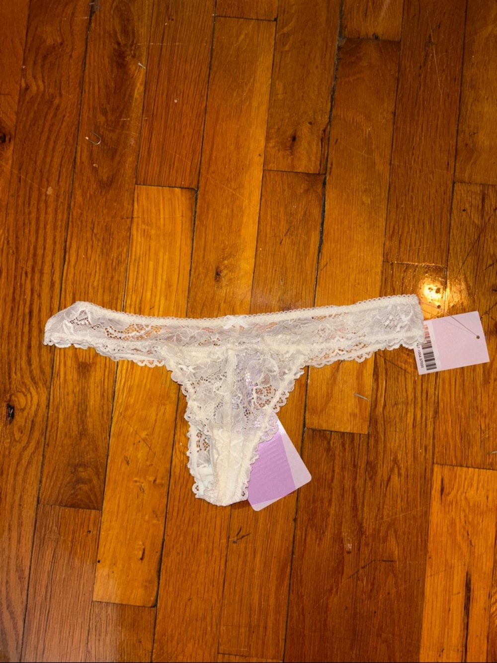NWT Lace Thong Panty - White/ivory